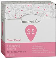 Summer's Eve Eve Cleansing Cloths for Sensitive Skin, Sheer Floral 16 ea (Pack of 9)