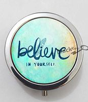 BlackKey Believe Beautiful Inspirational Word 3-Compartment Decorative Pocket Gift Box Case Organizer for Pill, Color 1 -1680