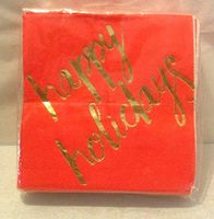 Happy Holidays Paper Beverage Napkins- 40 ct