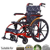 Folding Wheelchair Lightweight Folding Self-propelled Wheelchair Propelled The Wheelchair with Quick-Release Wheels and Flip-up Armrests Seat Frame with Brakes Comfort Safety Can Bear120kg Push Type