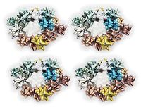 Set of 180 Premium Holiday Holographic Peel N Stick - Measures 3" to 4" -Gift Wrapping Christmas Bows (180 Bows)