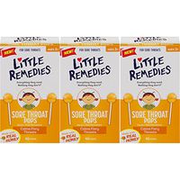 Little Remedies Sore Throat Pops | Made With Real Honey | Ages 3+ | 10 Count (Pack of 3) Pops