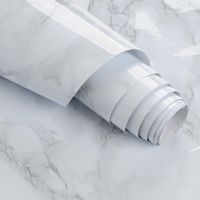 TOOWELL 16''x158'' Marble Contact Paper Granite Gray/White Roll Kitchen Countertop Cabinet Furniture Renovated Thick Waterproof PVC Practical Decorative Easy to Remove Without Leaving Marks Upgrade