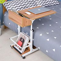 Overbed Table with Locking Swivel Wheels, Hospital Table Over Bed with Storage, Easy Adjustable Bedside, Household Movable Food Tray Desk, Rolling Medical Table (Color : A)