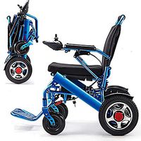 ASDY Lightweight Folding Carry Electric Wheelchairs, Durable Wheelchair,Safe and Easy to Drive for Extra Comfort, Blue