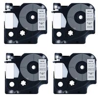 JoyPrinting 4 Pack Compatible DYMO D1 Label Tape, 45013 S0720530 Black on White Label Tape Cassette for DYMO LabelManager 160 210D 280 360D 420P Wireless PnP 220 260 450, 1/2 Inch x 23 Feet (12mm x 7)