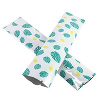 Pack of 100 Long Stick Pack Open Top Filling Food Safe Packaging Bags (1.8" x 6.3", Glossy Green Leaf)