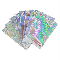 Suillty Hologram Cellophane Bags Self-Adhesive Envelope Bag File Poly Treat Bags Clothes Cosmetics Packaging Resealable Plastic Loot Bags for Candy Gifts Parcel Post Tearproof(25PCS)