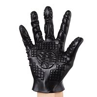 N ew Male Female Massage Tool Soft Flirting Massage Glove Men Ribbed Teasing Gloves (B-black)