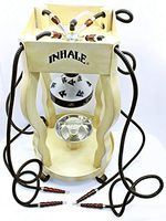 Beamer Smoke White Inhale Table Hookah with 4 Long Hookah Hoses Included + Beamer Smoke Sticker