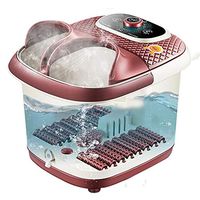 Lzour Foot Spa Bath Massager with Heat and Massage and Bubble Jets, Motorized Shiatsu Massage Ball, Motorized Maize Roller,Withbubbles