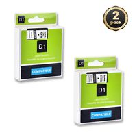 Compatible for DYMO D1 45013(S0720530) 0.47In(12mm) X 23Ft (7m) Laminated Black on White Standard Label Tape Manager Wireless PnP 160 210D 240P 260P 280 360D 420P 450D Replace Refill Maker (2PACK)