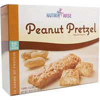 NutriWise - Peanut Pretzel Protein Bar | 7/Box | Hunger Control, Gluten Free, Low Calorie, Low Carb, Low Fat, Low Sugar