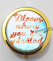 BlackKey Bloom Where You are Planted Quote 3-Compartment Decorative Pocket Gift Box Case Organizer for Pill, Color 2 -726