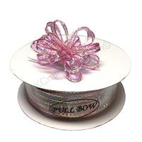 1/8" Rosy Mauve 50 Yards Organza Nylon Iridescent Center with String Pull up Ribbon Bow