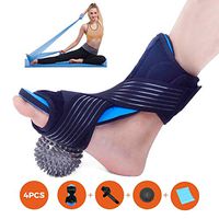 Plantar Fasciitis Night Splint Brace,KarmaRebirth Foot Drop Orthotic Supports Brace Dorsal Night Splint Relieve Planter Fascitis Pain,Include Splint,Adjustable Strap,Massage Ball,Cushion,Yoga Band(R)