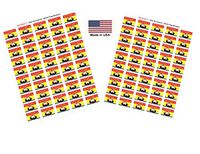 Made in USA! 100 New Brunswick 1.5" x 1" Self Adhesive Flag Stickers, Two Sheets of 50, 100 New Brunswick Sticker Flags Total