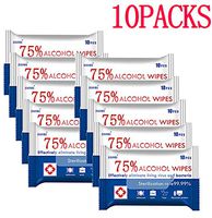 Alcohol Detergent Wipes for Adult Large Handi-Pack Wet Wipes,75% Super Soft Alcohol Wipes Cleaning Pad (10 Packs)