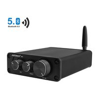 AIYIMA Bluetooth 5.0 Dual Channel HiFi TPA3116 Stereo Digital Audio Amplifier Receiver Class D Integrated Amp 2.0CH For Home Speakers 50Wx 2 With Treble & Bass Control(Black-BT 5.0)