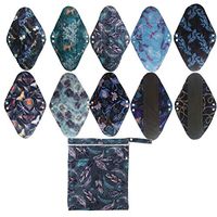 10PCS Charcoal Bamboo Mama Cloth/Menstrual Pads/Reusable Sanitary Pads Panty Liner (MC14-10-02)