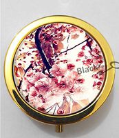 BlackKey Vintage Flowers 3-Compartment Decorative Pocket Gift Box Case Organizer for Pill, Color 2 -1215