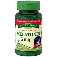 Nature's Truth Melatonin 5 mg Fast Dissolve Tabs Natural Berry Flavor - 90 ct, Pack of 2