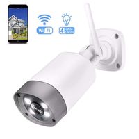 Outdoor Security Camera, Wireless IP66 Waterproof 1080p IP Cam 2.4G Night Vision Surveillance System with 4 Lamps, Two-Way Audio, Motion Detection, Activity Alert, Deterrent Alarm - iOS, Android App