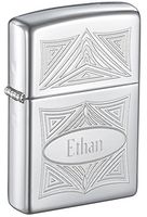 Personalized Zippo 3D Abstract High Polish Chrome Lighter with Free Engraving