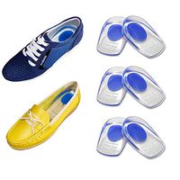 3 Pairs Silicone Gel Heel Cups - Shoe Inserts for Plantar Fasciitis, Sore Heel Pain, Bone Spur & Achilles Pain - Pad & Shock Absorbing Support (Men/Large)