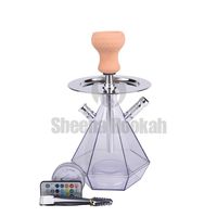 HOOKHA Portable Mini Hookah Set Acrylic Base LED Single Tube Shisha Suit Men and Women Smoker Best Choice - Suitable for Indoor/Outdoor/bar/beach/29cm