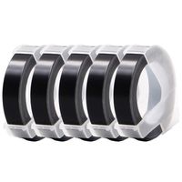 Compatible for Dymo 3D Embossing Labels Tape Plastic Embossing Tapes 520109 for Dymo Organizer Xpress, Office-Mate II, Black, 3/8 inch (9mm) x 9.8 Feet(3m), 5-roll