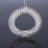 Acupuncture Massage Bracelet Wrist Supplies Relaxation Hand Ring Stainless Steel Silver