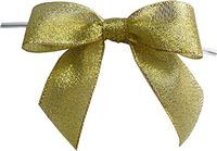 BAYWIND LTD; 3" Metallic Gold Twist Tie Bows- 50pc
