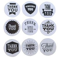 45pcs Black White Thank You Decorative Adhesive Label Personalized Stickers Packaging Seals Crafts Wedding Favor Tag Toppers (Black and White Thank You 45pcs)