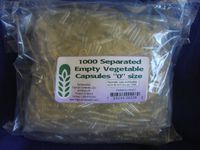 Capsule Connection 1000 Separated Empty Vegetable Capsules,"0" Size, 1000 Count Bag