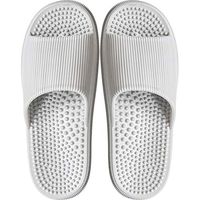 Deerway Acupressure Massage Slippers Therapeutic Reflexology Sandals for Foot Acupoint Massage Shiatsu Arch Pain Relief Non-Slip Bath Shower (10.5-11 W US Women/9.5-10 W US Men, Gray)