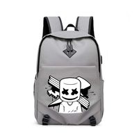 DJ Backpack Luminous Charge Port Travel Laptop Bag Bar Daypack with USB (Gray, one size)