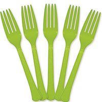 Extra Heavy Weight Plastic Forks | 20ct (Kiwi)