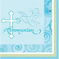 Faithful Dove Blue Communion Luncheon Napkins