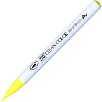 Kuretake ZIG Clean Color Real Brush Pen, Fluorescent Yellow Ink