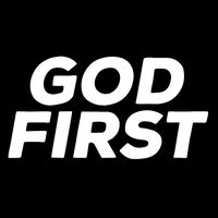 ANGDEST Christian GOD First (White) (Set of 2) Premium Waterproof Vinyl Decal Stickers for Laptop Phone Accessory Helmet Car Window Bumper Mug Tuber Cup Door Wall Decoration