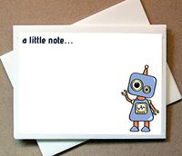 Robot Note Cards (24 Non-foldover Cards and Envelopes)
