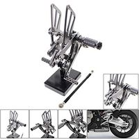 Frames & Fittings CNC Del Motociclo Pedane Regolabili Posteriori Set Spina Del Piede for Kawasaki Ninja ZX6R ZX636 ZX 6R ZX 636 2003-2004 - (Color: Silver)