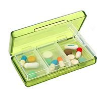 Kylin Express Portable Compartment Pill Organizer Box Case Medicine Storage Container - Green