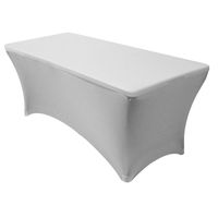 Your Chair Covers - Stretch Spandex 6 ft Rectangular Table Cover - Silver, 72" Length x 30" Width x 30" Height Fitted Tablecloth for Standard Folding Tables,Party Table Cloth