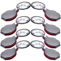 Portable Magnifier, 8 Times Folding Pocket Mini Magnifier with Protective Leather for Seniors, Reading Newspaper, Book, Magazine, Science Class, Jewelry, Watch & Computer Repair (8)