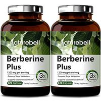 NatureBell Berberine Plus, 1200mg Per Serving, 120 Capsules, Supports Glucose Metabolism, Immune System, Fat Burn, Cardiovascular and Gastrointestinal Function, No GMOs and Made in USA (2 Pack)