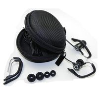 Sound2 Sport Model Earphones. Comes with 2 Sizes of earhooks, 3 Earbud Sizes and Protective Storage case.