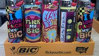 New Special Edition Flick My Bic 30th Anniversary Lighters - 5 Lighters - Color and Design Maybe Vary