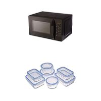 AmazonBasics Microwave + Glass Locking Food Storage Containers (14-Piece Set)